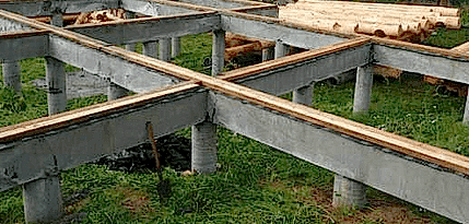 Столбчатый ж/бетонный фундамент с ростверком