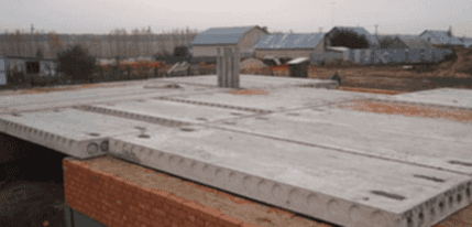 Перекрытие пустотелыми ж/б плитами