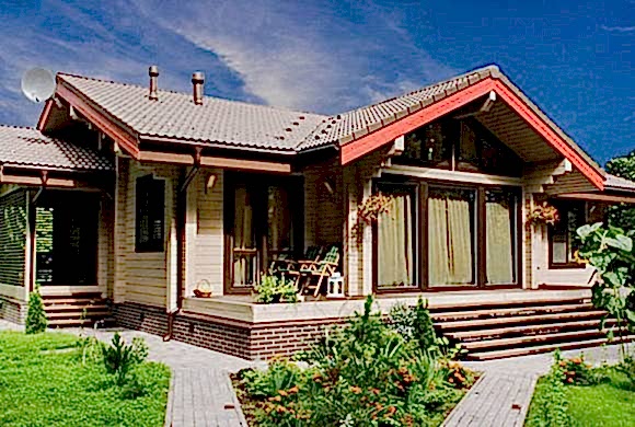 Проект одноэтажного дома S 105-1. Строительство одноэтажных домов. Проекты одноэтажных домов.