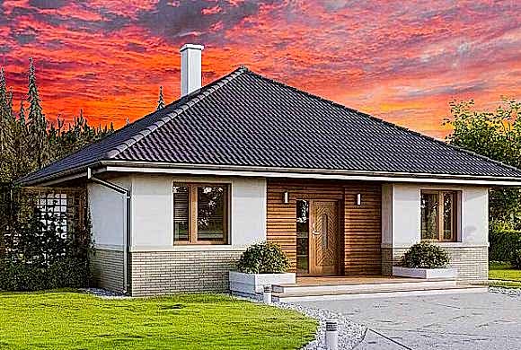 Проект одноэтажного дома S 86-1. Строительство одноэтажных домов. Проекты одноэтажных домов.