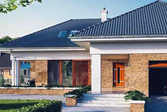 Проект одноэтажного дома S 132-1. Строительство одноэтажных домов. Проекты одноэтажных домов.