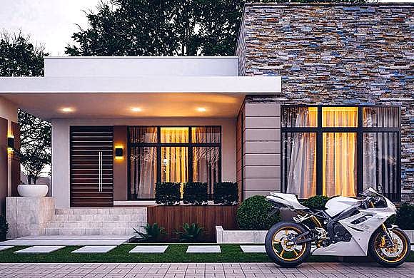 Проект одноэтажного дома S 115-1. Строительство одноэтажных домов. Проекты одноэтажных домов.